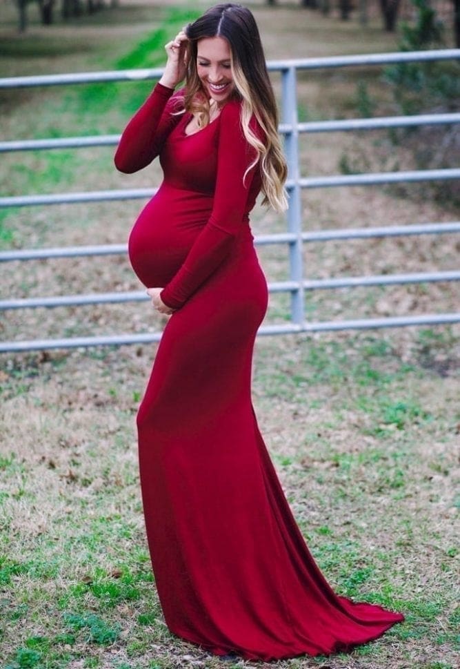 fitted maternity gown