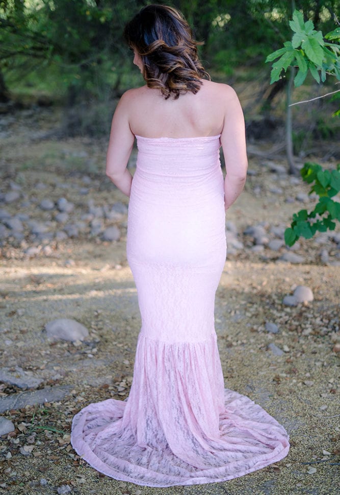 strapless maternity gown