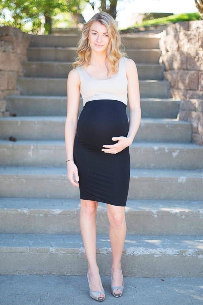 two-tone maternity dress