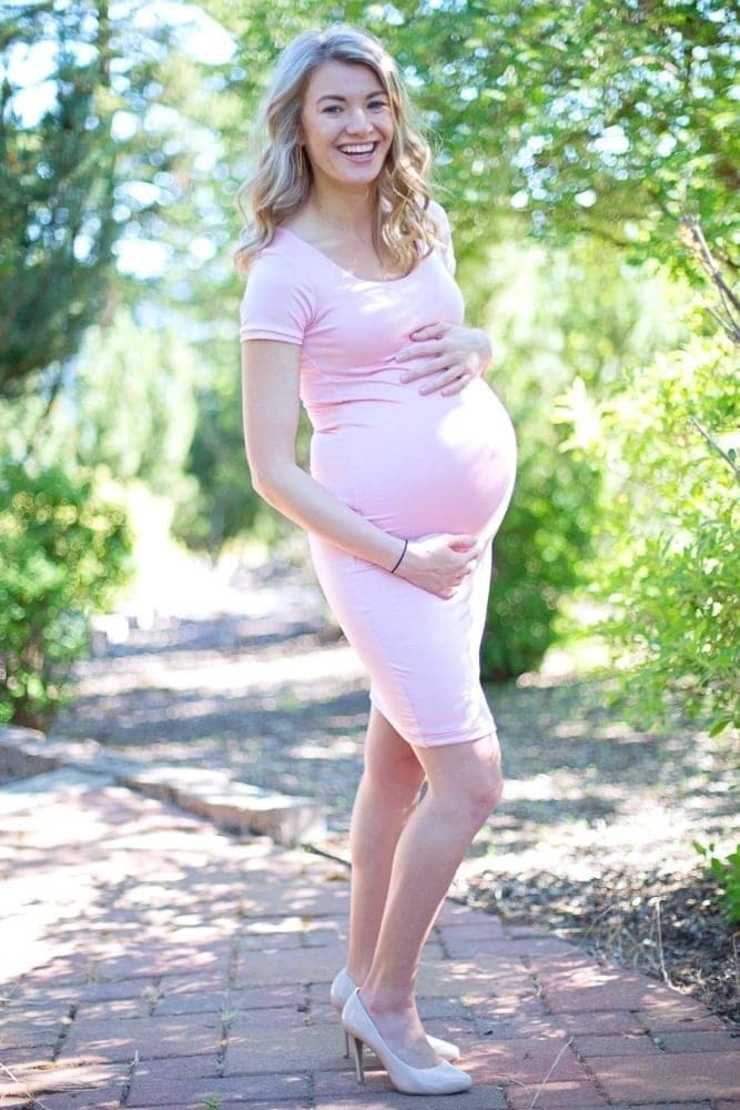 short-sleeve maternity dress