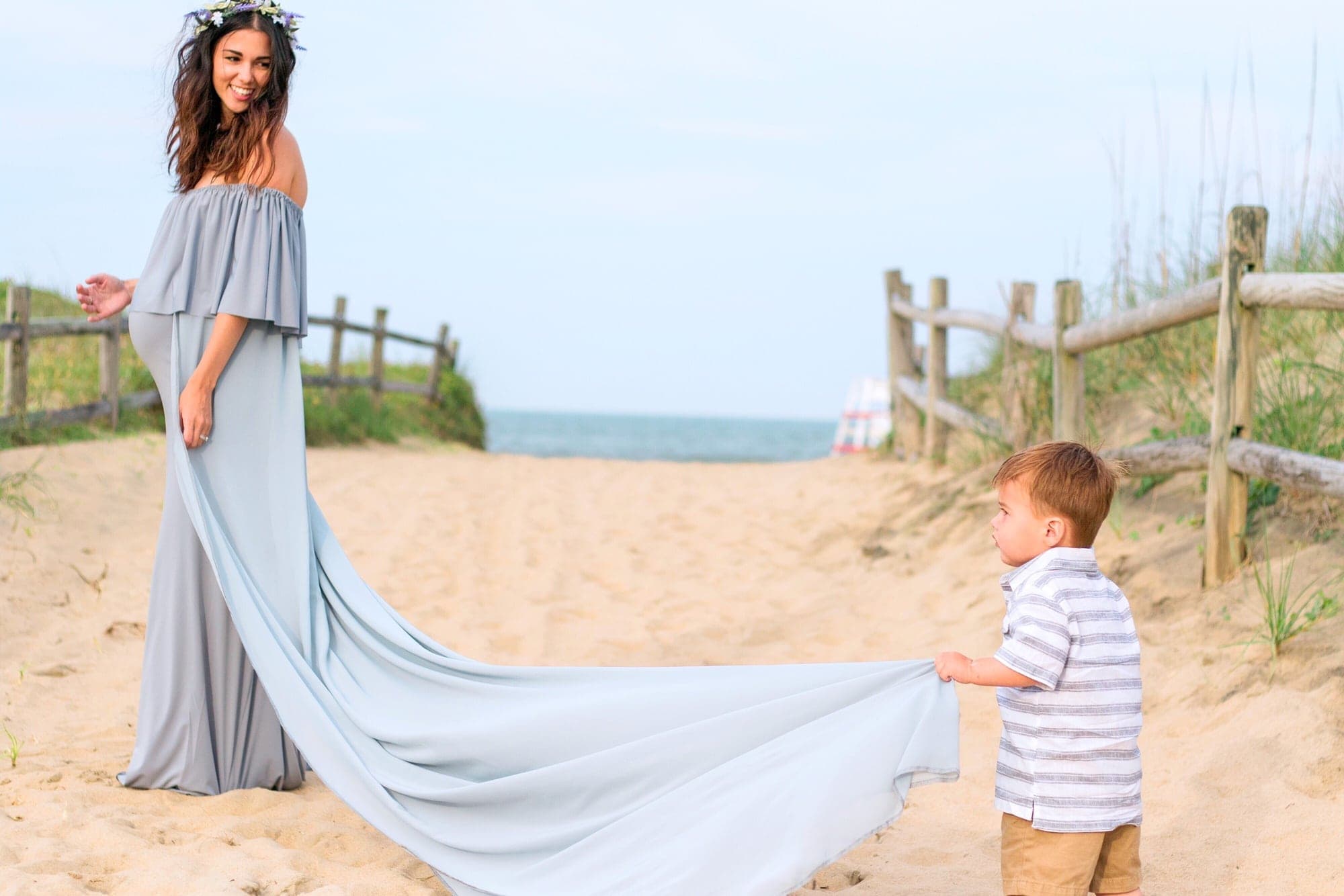 maternity gown with train