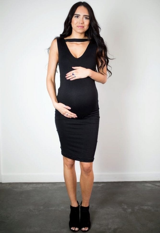 v-neck maternity dress