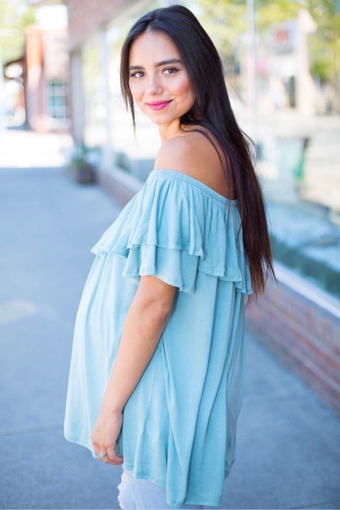 Off the shoulder maternity top