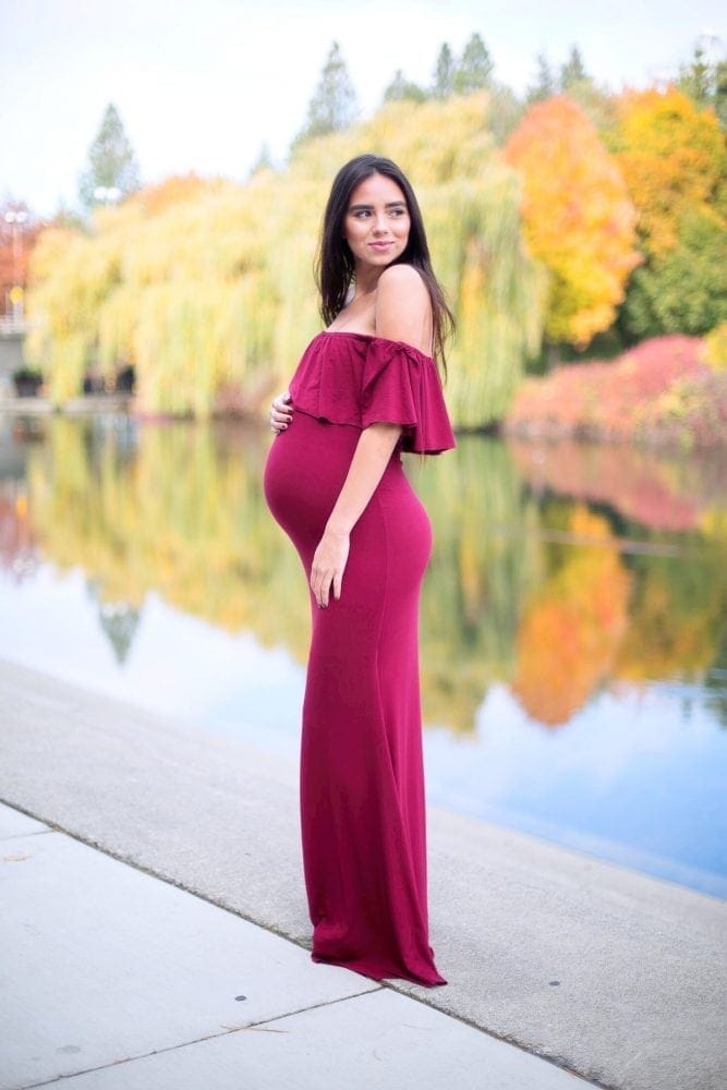 off the shoulder gown