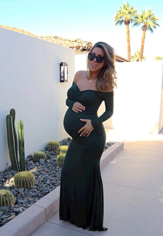 long sleeve baby shower dress