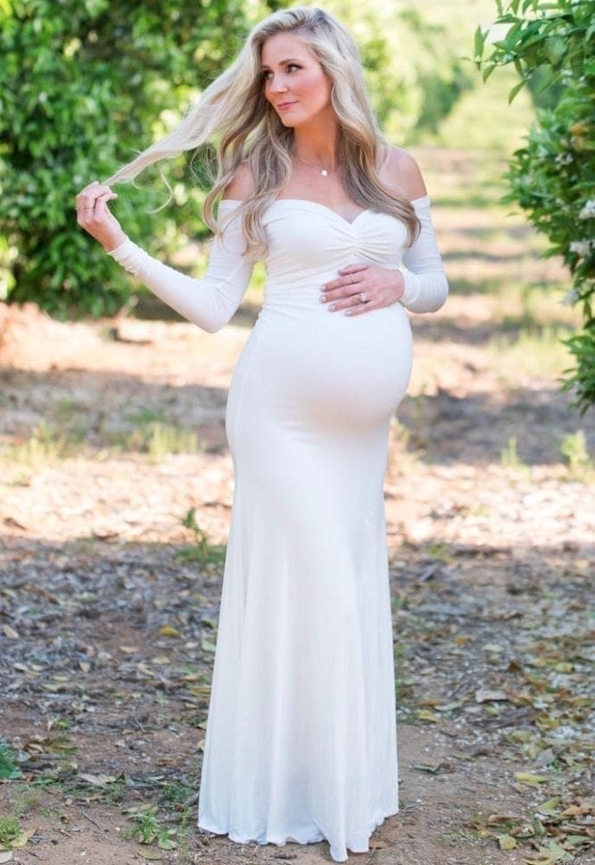 long sleeve baby shower gown