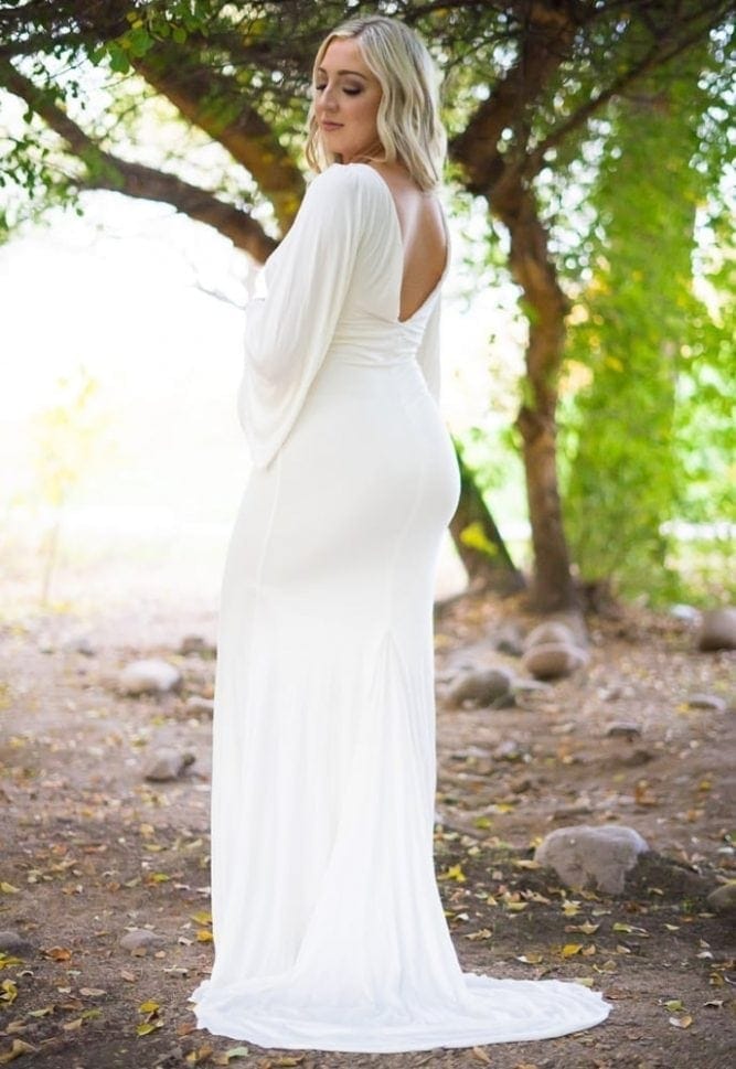 bell sleeve maternity gown