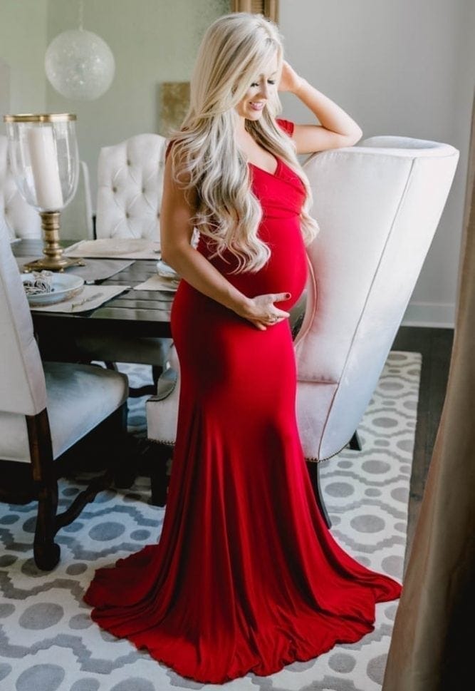 sweetheart maternity gown