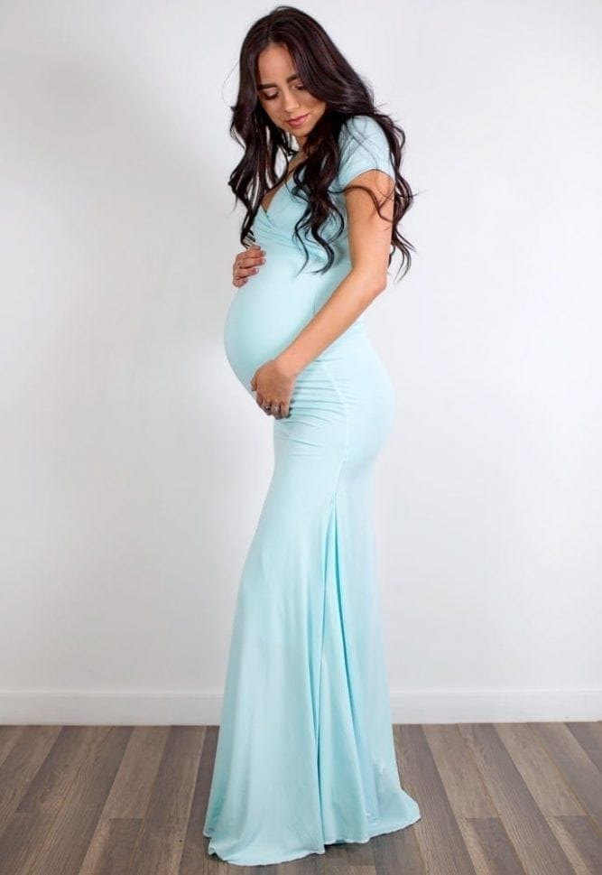 sweetheart maternity gown