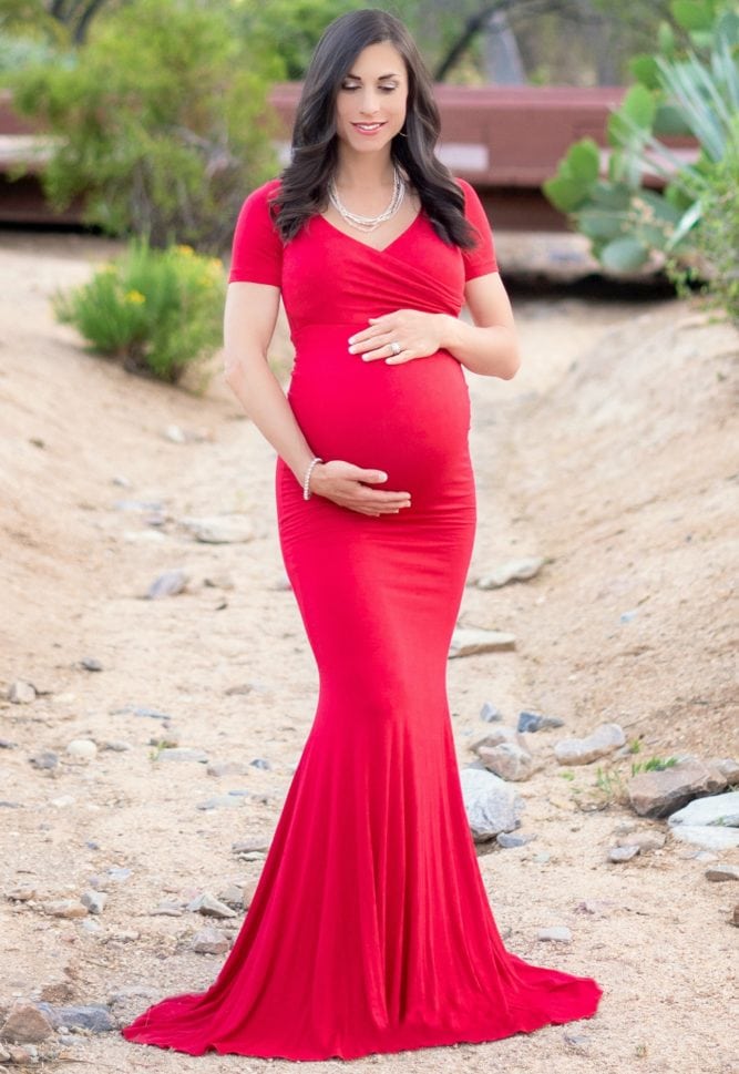 sweetheart maternity gown