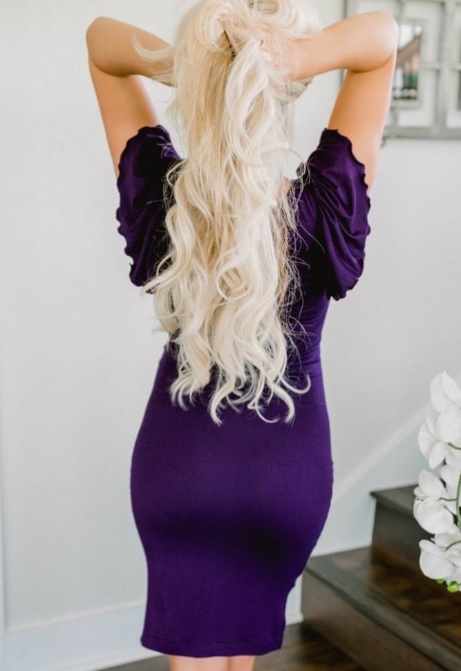 ruffle sleeve maternity dress