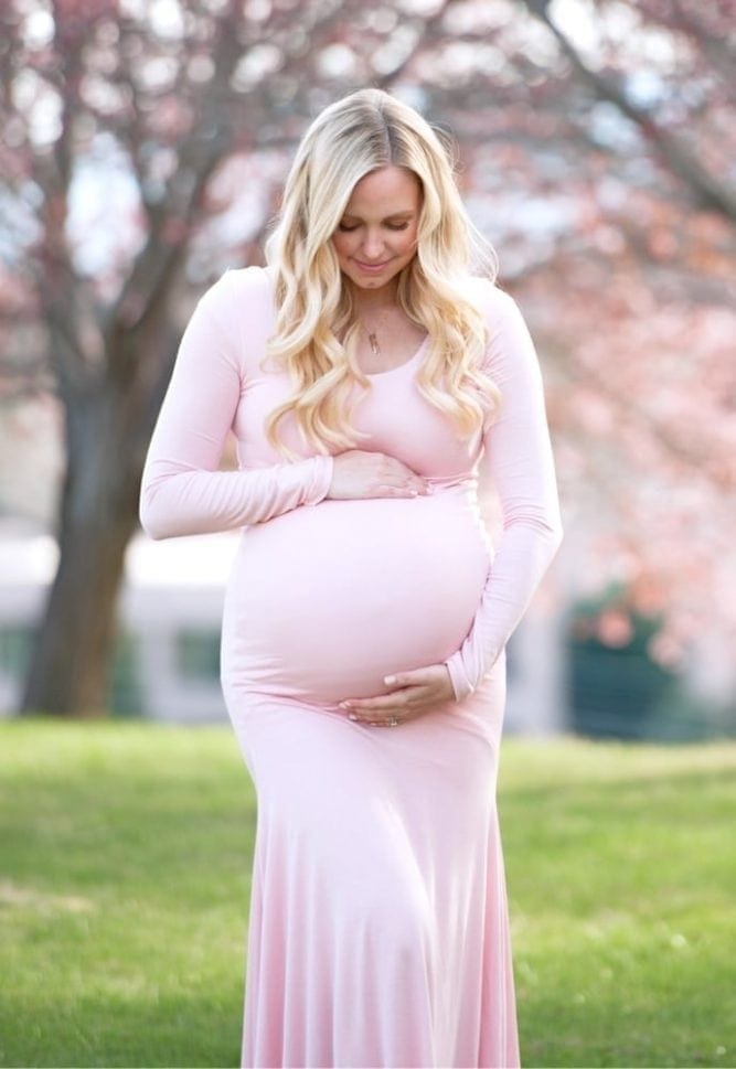 modest maternity gown