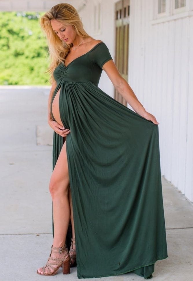 open maternity photoshoot gown