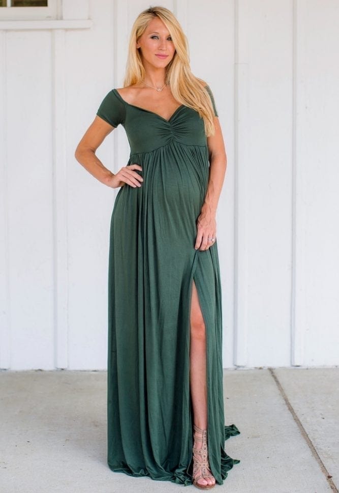 open maternity photoshoot gown
