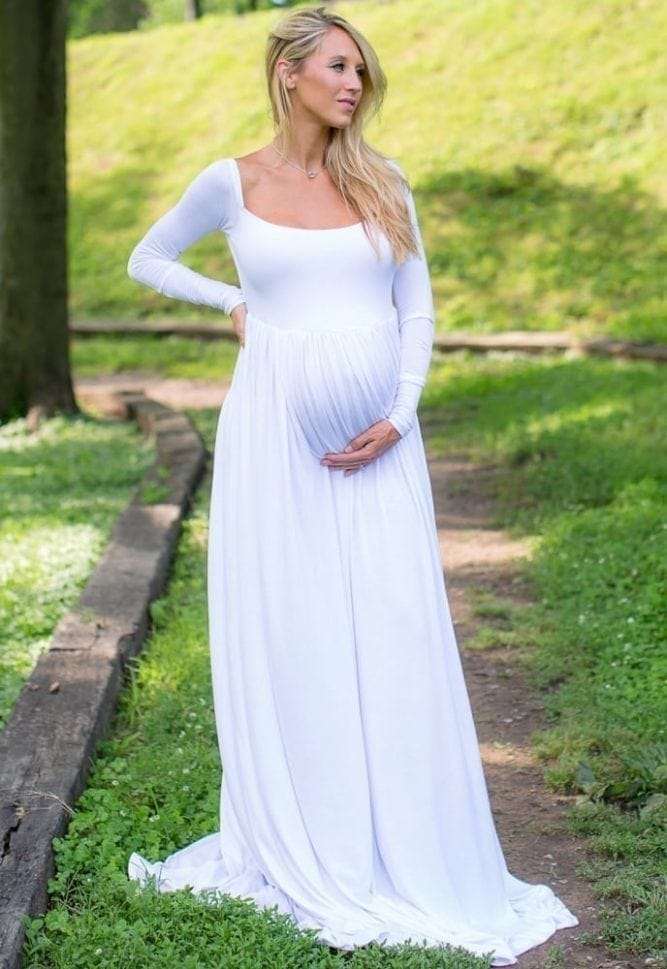 trendy maternity gown