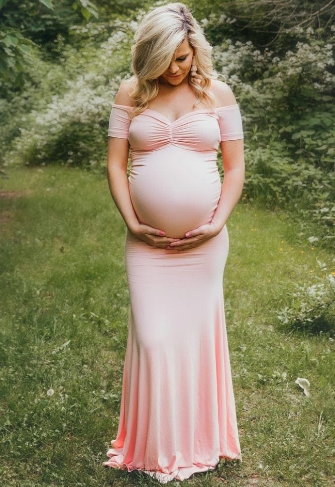 short sleeve baby shower gown