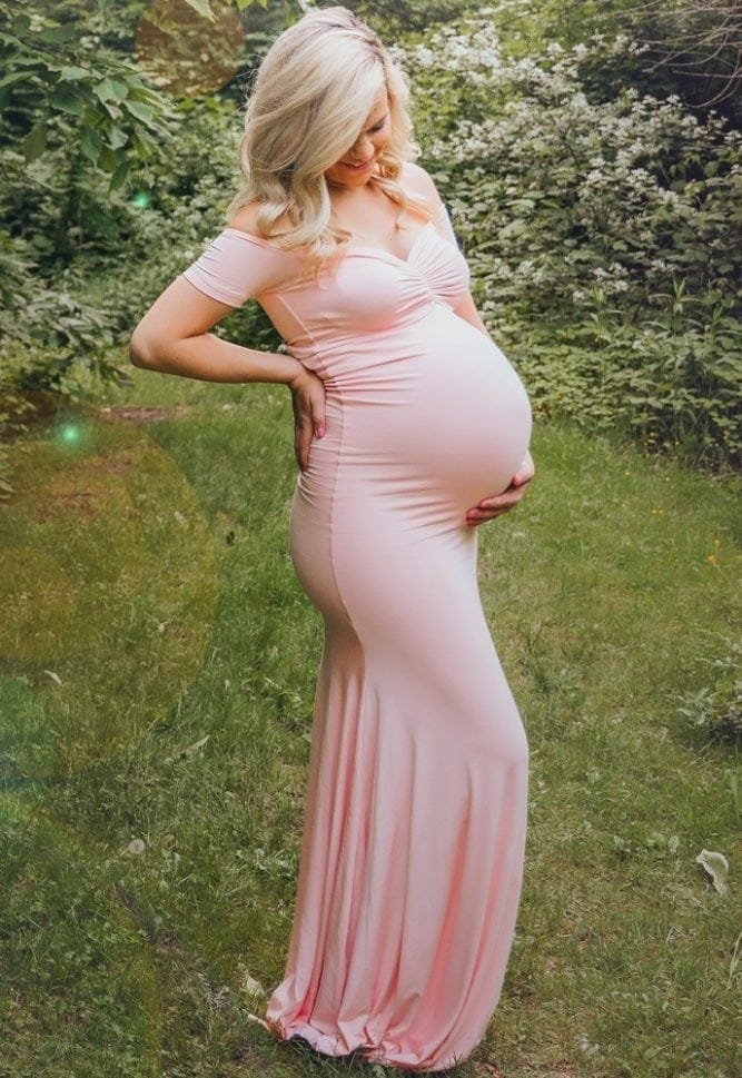 short sleeve baby shower gown