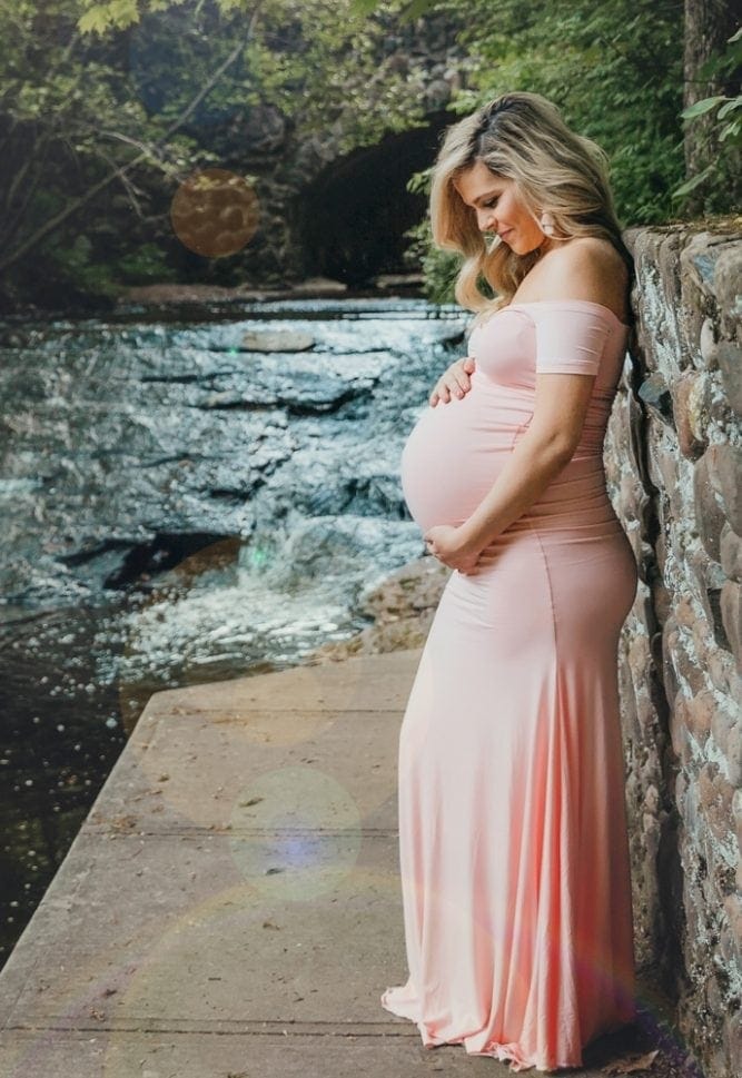 short sleeve baby shower gown