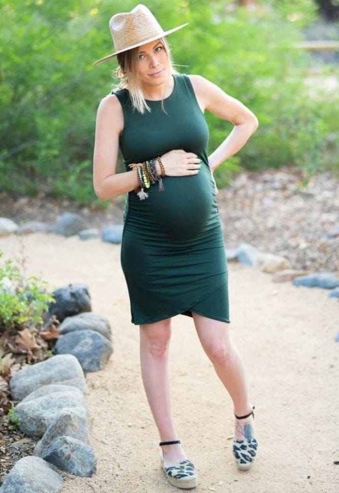 ruched maternity dress