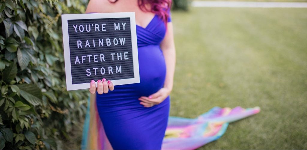 rainbow baby maternity gown