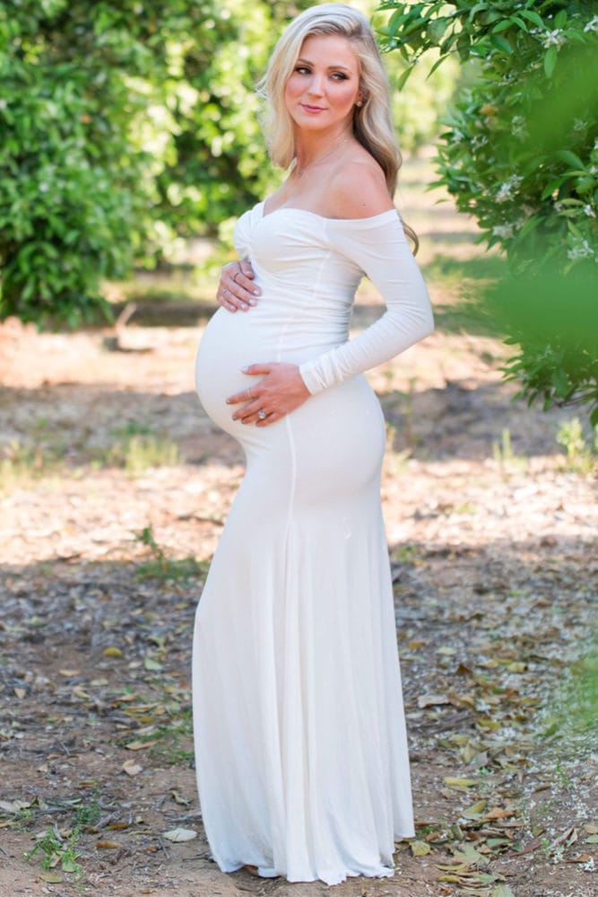 long sleeve maternity wedding dress