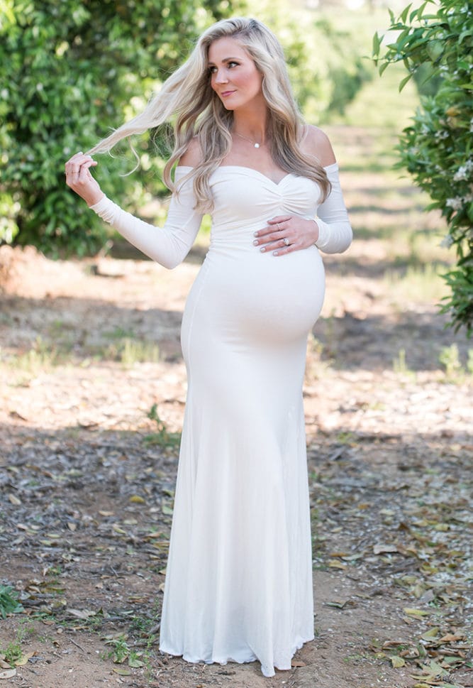 long sleeve maternity wedding dress