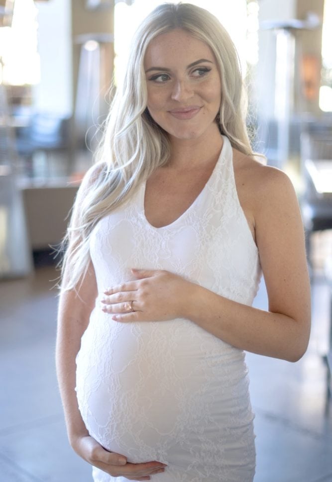 lace halter maternity wedding dress