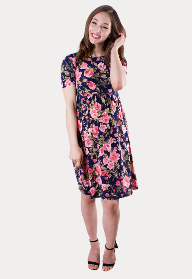 floral maternity mini dress