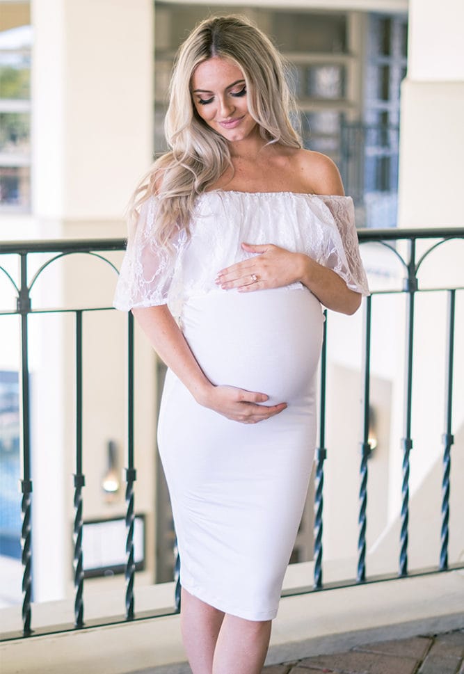 lace maternity reception dress
