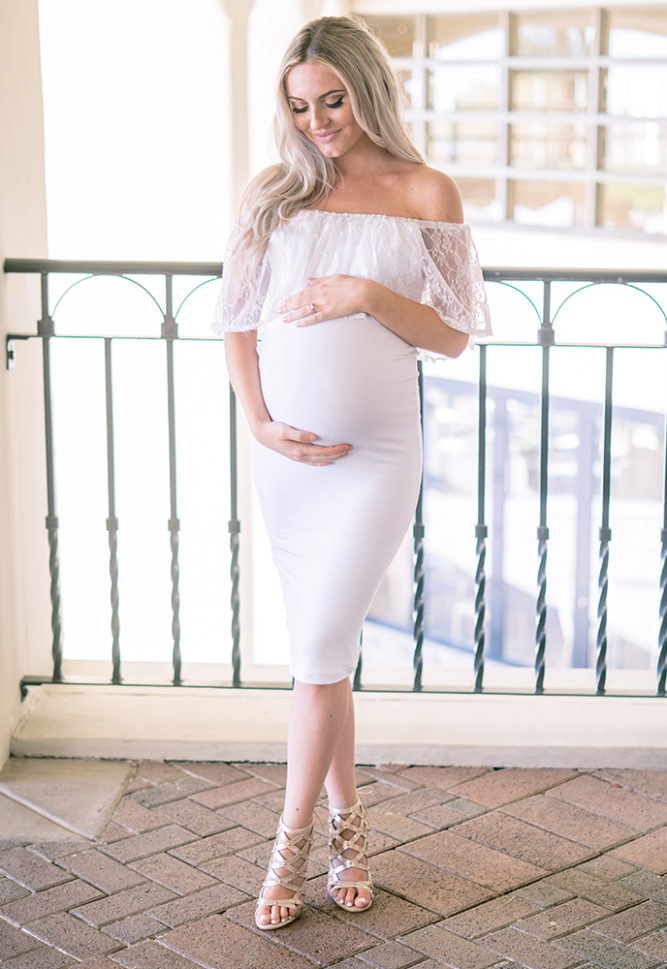 lace maternity reception dress