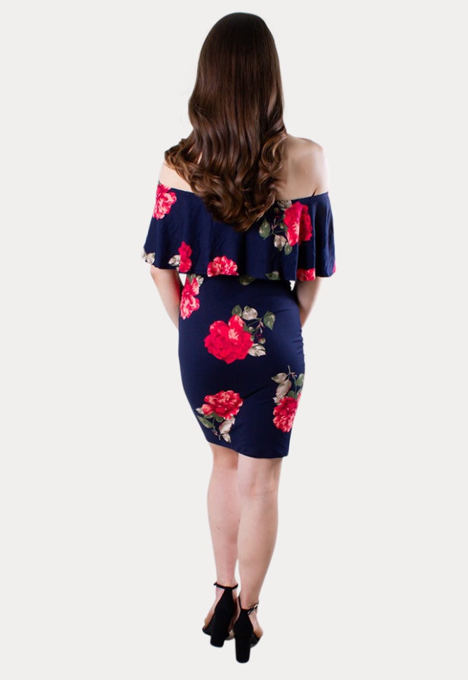 floral bodycon maternity dress