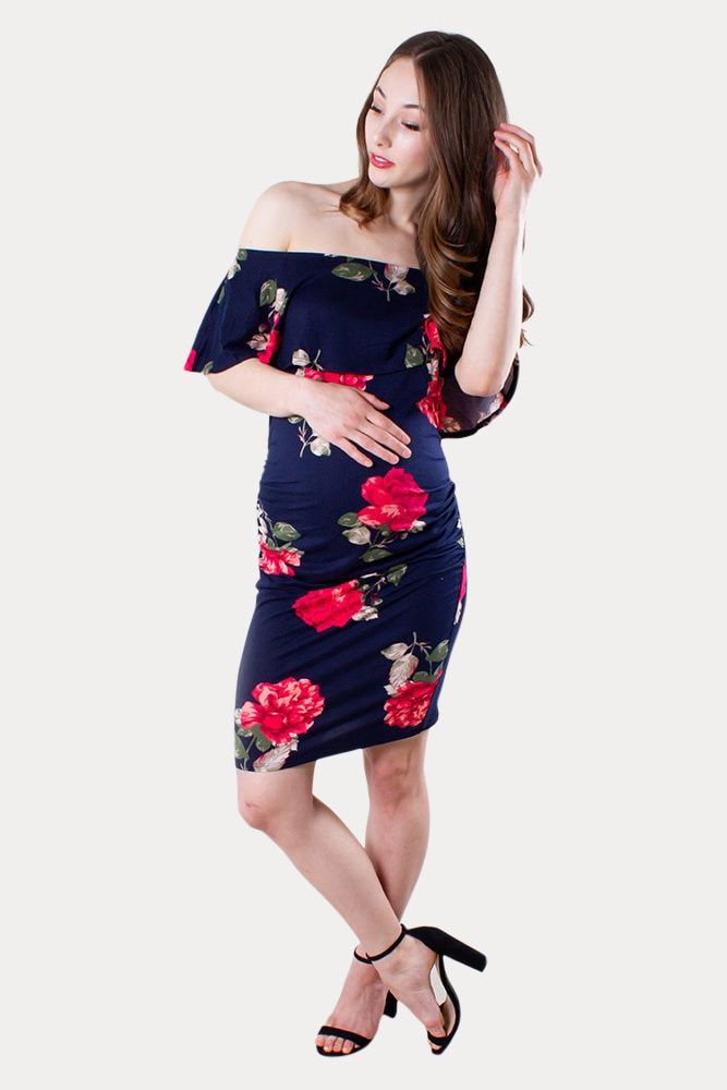 floral bodycon maternity dress