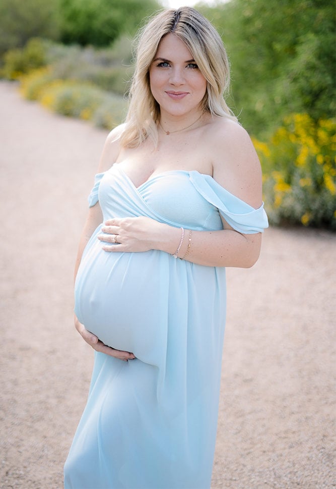 strapless sweetheart maternity gown