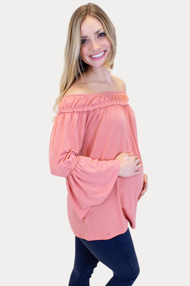 maternity top with bell sleeves