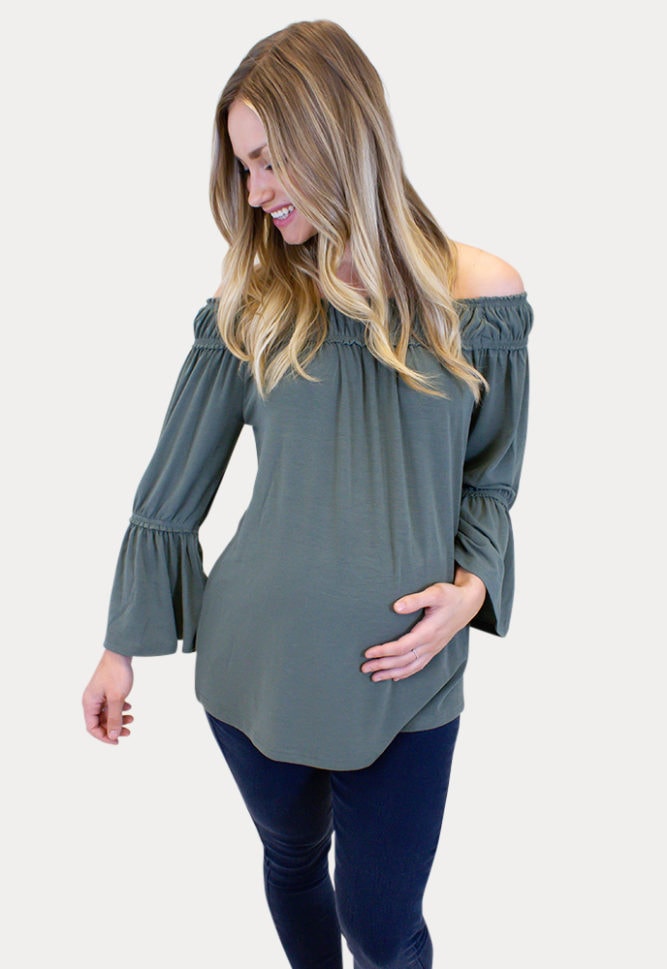 bell sleeve maternity top