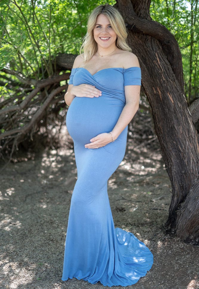 gorgeous maternity gown