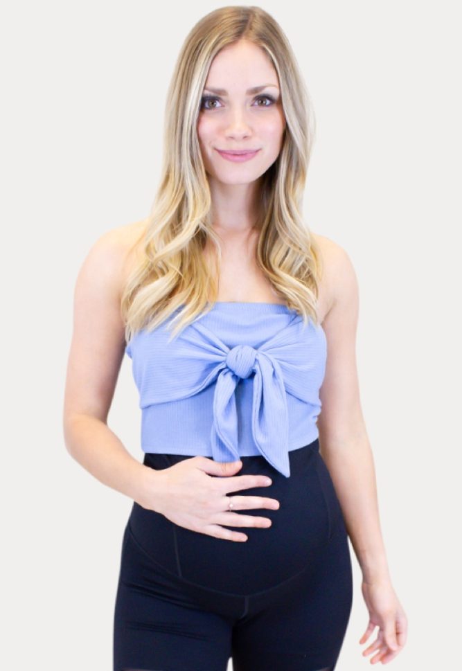 strapless maternity crop top