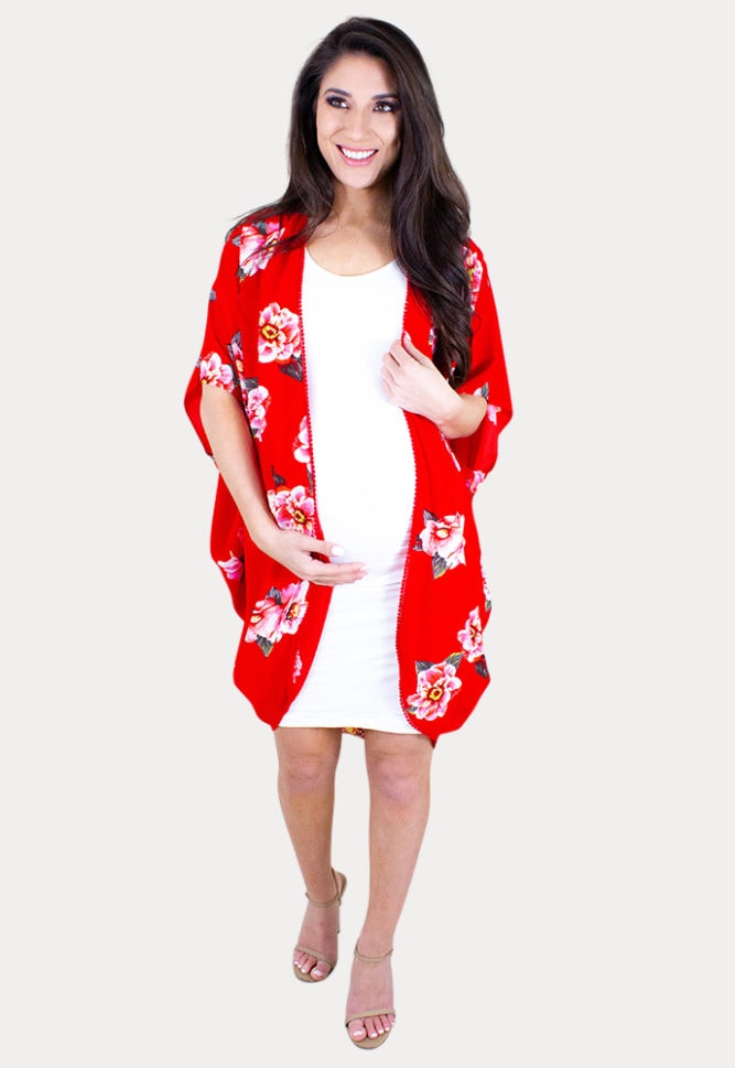 floral pregnancy kimono