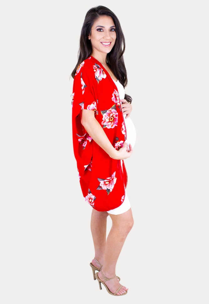 floral pregnancy kimono