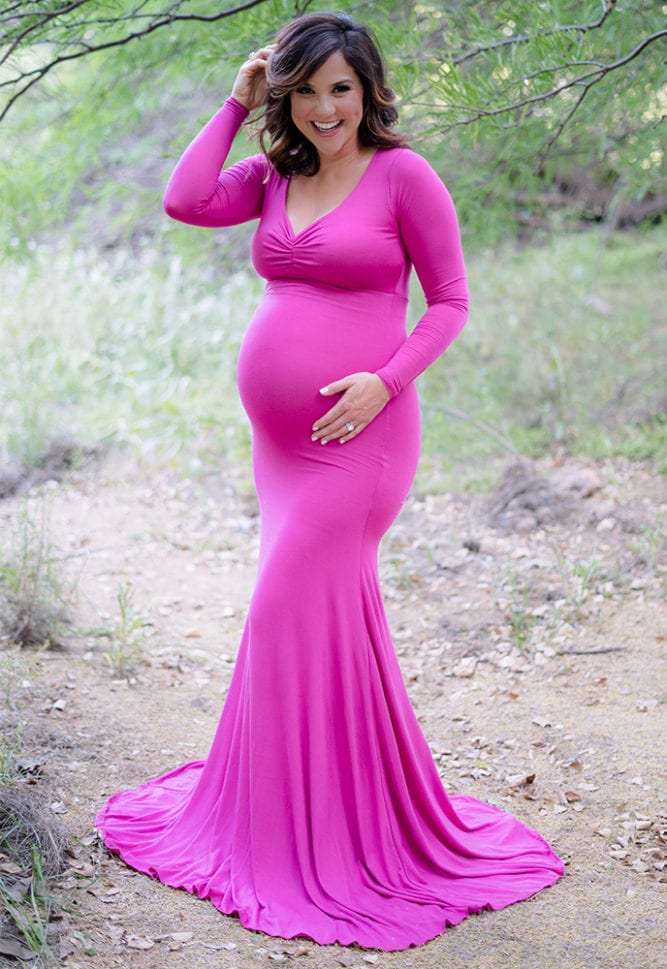 flattering baby shower gown