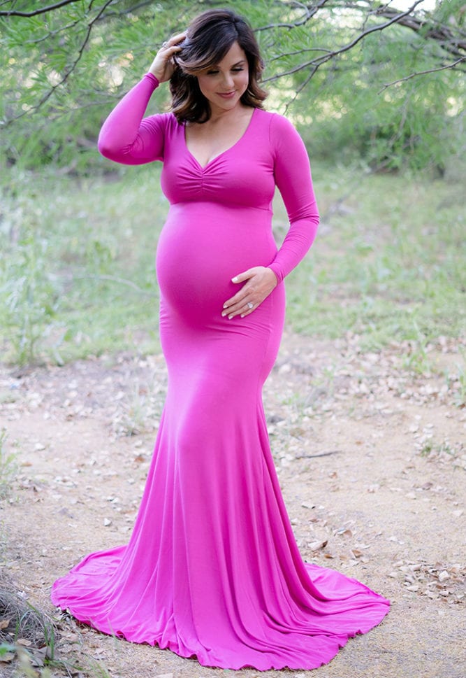 flattering baby shower gown