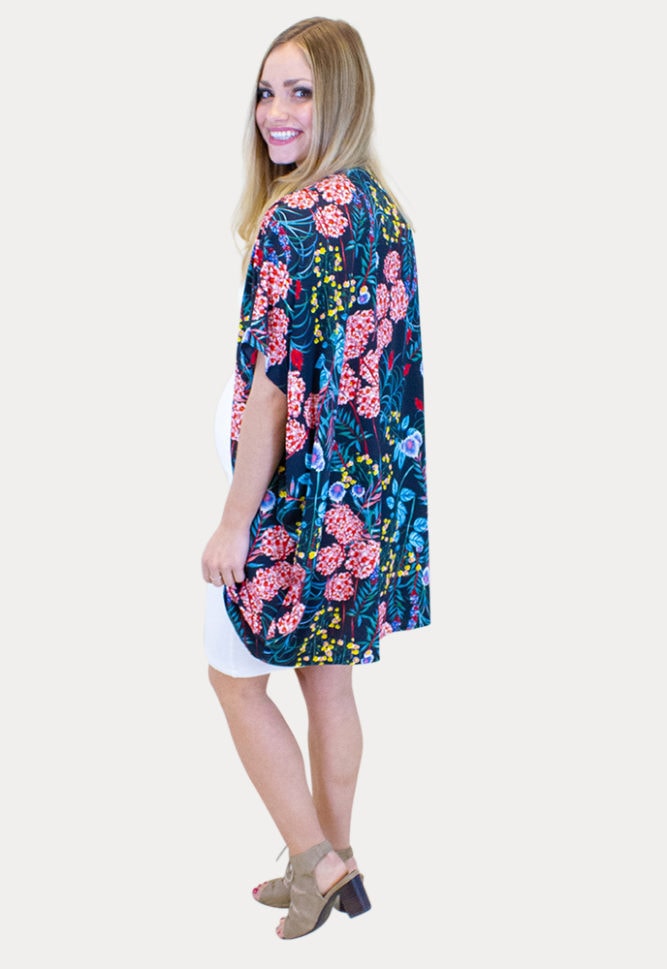 colorful maternity kimono
