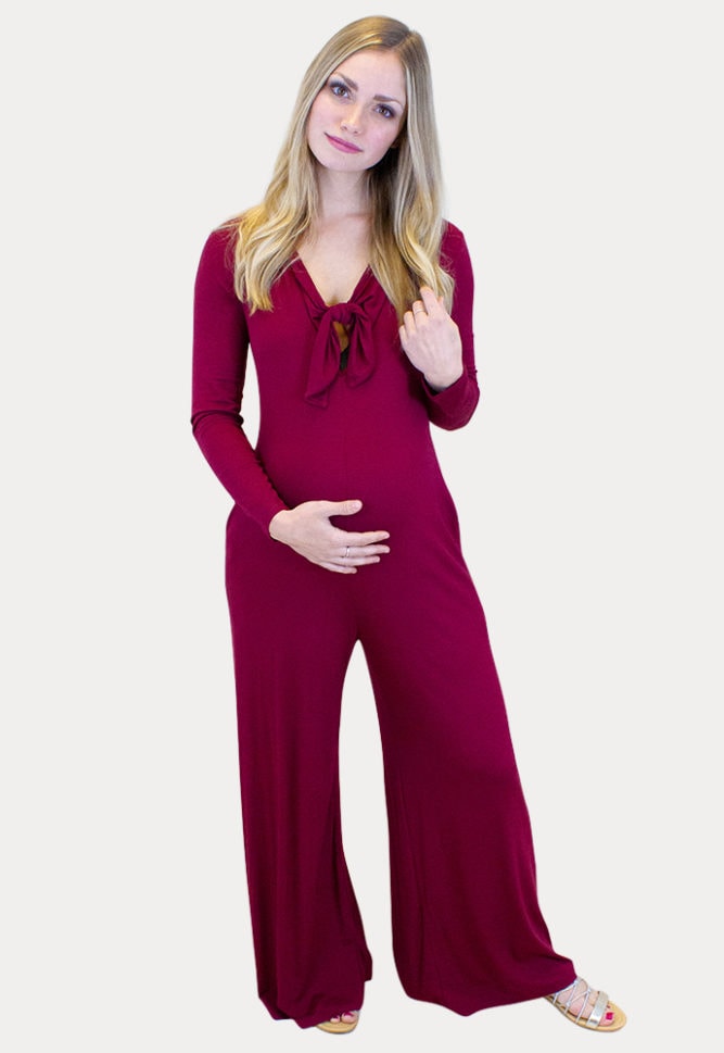 long sleeve maternity jumpsuit