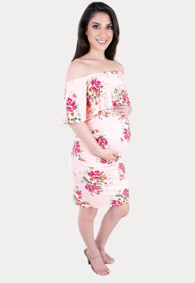 pink bodycon maternity dress