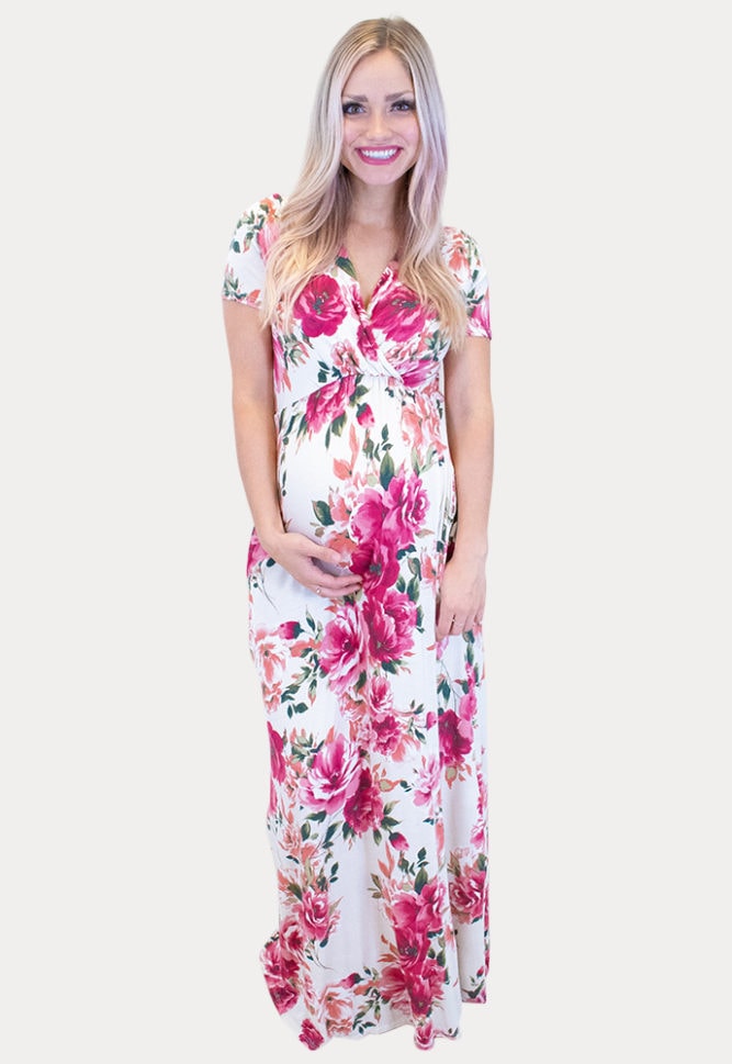 floral baby shower maxi