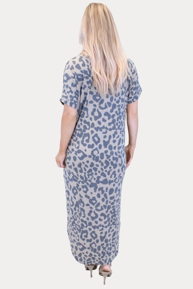 leopard maternity maxi