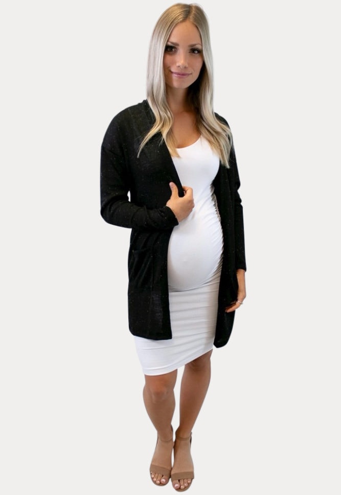 black maternity kimono