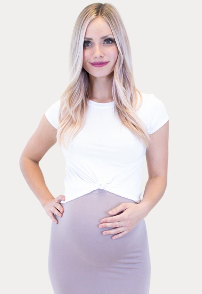 White Maternity Crop Top