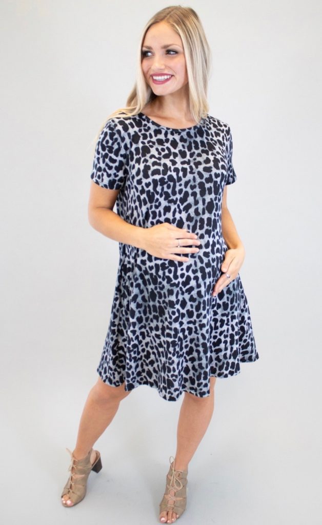 leopard print maternity dress