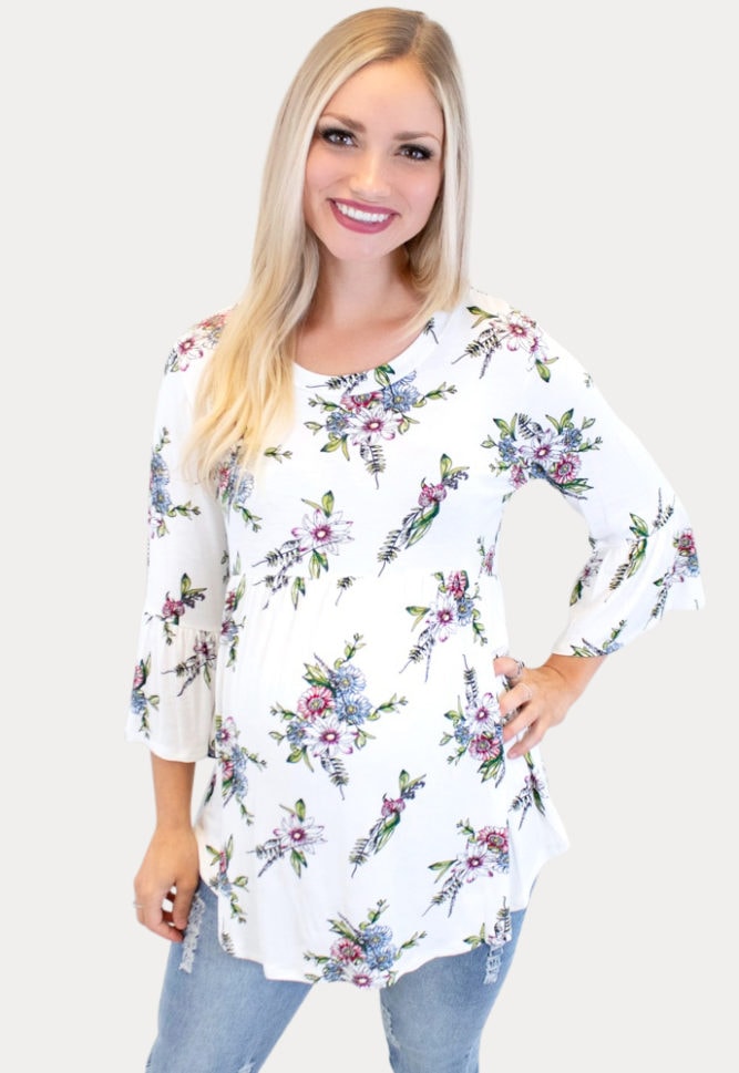 floral maternity tee